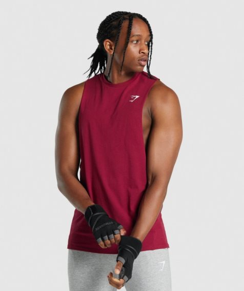 Men's Gymshark Critical 2.0 Drop Arm Tanks Fuchsia | NZ 3UWIYF